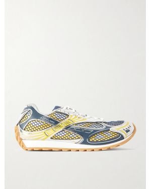 Bottega Veneta Orbit Metallic Rubber And Mesh Trainers