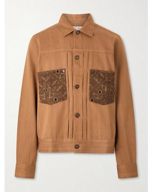 Kardo Marvin Cotton-Jacquard Trucker Jacket - Brown