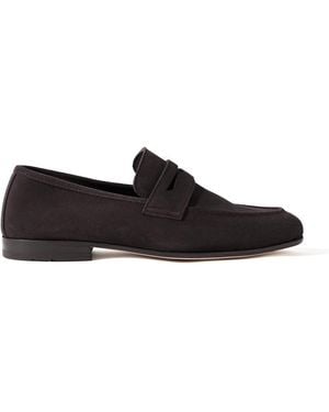 MR P. Suede Penny Loafers - Black
