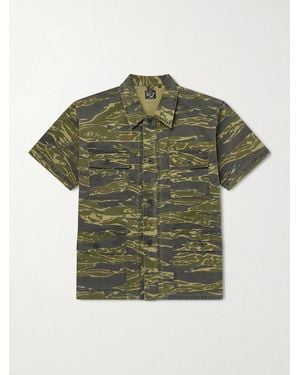 Orslow Camouflage-Print Cotton-Riptop Shirt - Grün