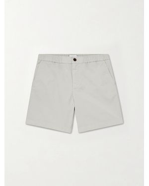 MR P. Straight-Leg Garment-Dyed Organic Cotton-Blend Twill Shorts - Grey