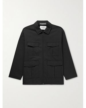 MANAAKI Raranga Cotton-Twill Jacket - Black