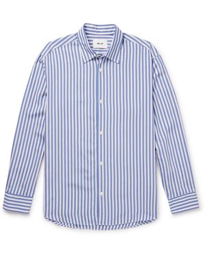 NN07 Freddy 5330 Striped Tencel Modal-Blend Shirt - Blue