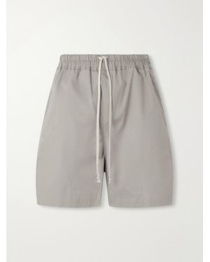 Rick Owens Boxer Straight-Leg Cotton-Blend Canvas Drawstring Shorts - Grey