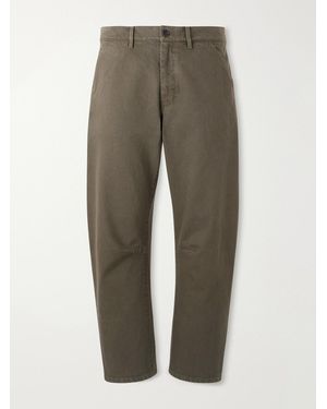 Nili Lotan Emir Straight-Leg Cotton-Blend Twill Trousers - Grey