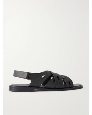 John Lobb Seaford Full-Grain Leather Sandals - Black