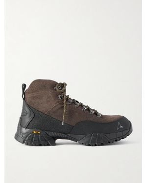 ROA Andreas Hybrid Rubber-Trimmed Suede Hiking Boots - Brown