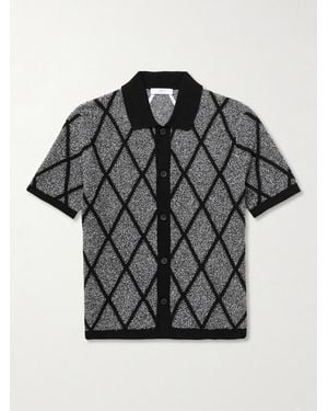 MR P. Jacquard-Knit Organic Cotton-Blend Terry Shirt - Black