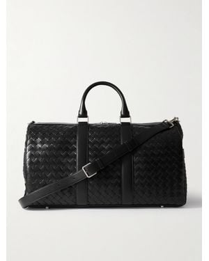Bottega Veneta Intrecciato Leather Weekend Bag - Black