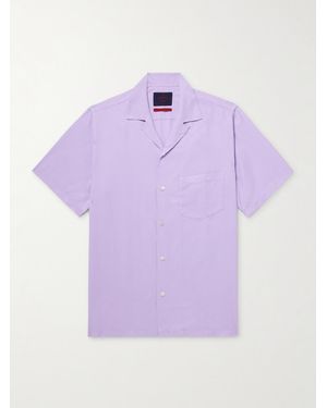 Portuguese Flannel Dogtown Convertible-Collar Tencel Lyocell Shirt - Purple