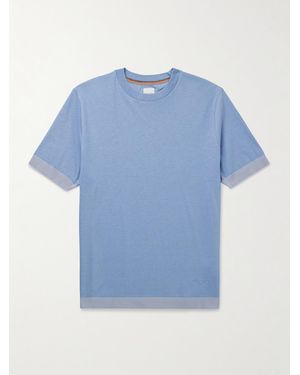 Paul Smith Zweifarbiges T-Shirt aus Jersey aus einer Lyocell-Biobaumwollmischung - Blau