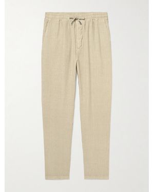 Altea Aaron Straight-Leg Linen Drawstring Trousers - Natural