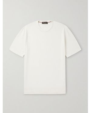 Loro Piana Slim-Fit Cotton And Silk-Blend Piqué T-Shirt - White