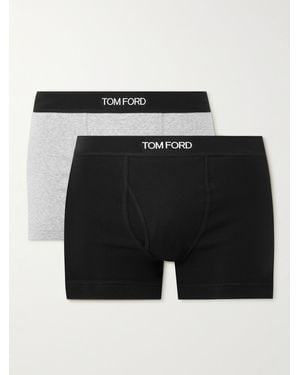 Tom Ford Two-Pack Stretch-Cotton Jersey Boxer Briefs - Black