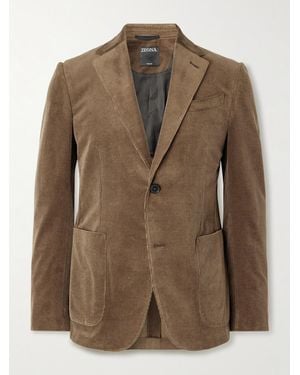 ZEGNA Cotton-blend Corduroy Blazer - Brown