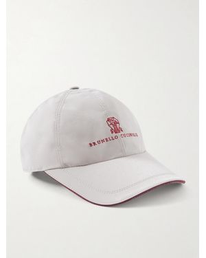 Brunello Cucinelli Logo-embroidered Shell Cap - White