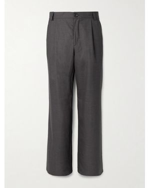 Oliver Spencer Orsman Wide-Leg Pleated Woven Trousers - Grey