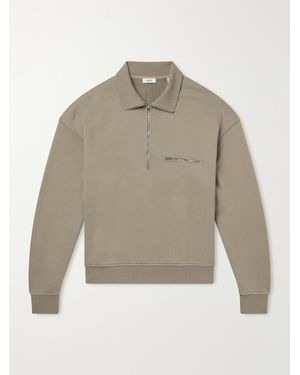 Agolde Pavillion Cotton-Jersey Half-Zip Sweatshirt - Natural