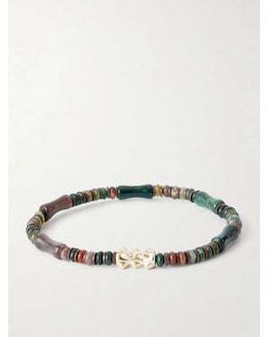 Luis Morais 14-Karat Agate Beaded Bracelet - Natural