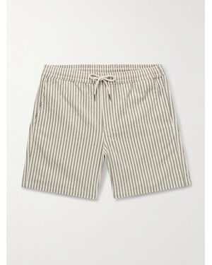 NN07 Gregor Straight-leg Striped Cotton-blend Drawstring Shorts - White