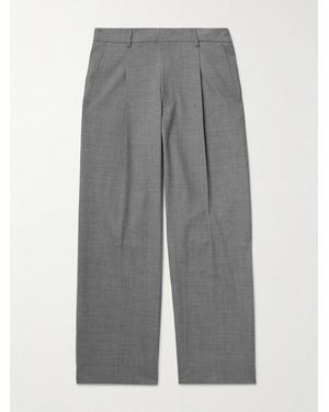 NN07 Kay 10037 Wide-Leg Pleated Woven Trousers - Grey