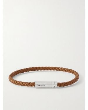 Le Gramme 7G Sterling Woven Leather Bracelet - Brown