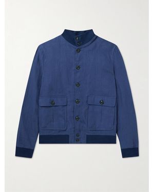 Valstar Ino Linen Bomber Jacket - Blue