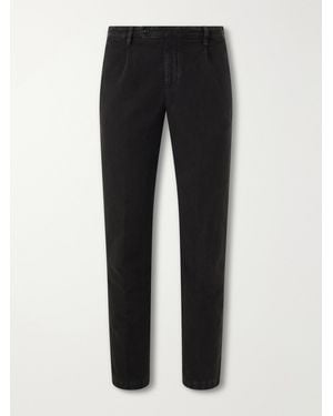 Massimo Alba Ionio2 Straight-Leg Cotton Trousers - Black