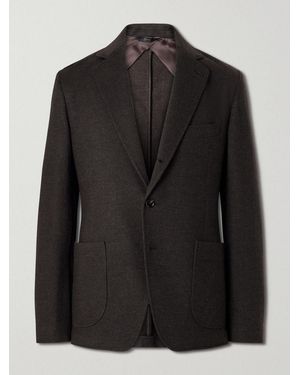 Brioni Houndstooth Cashmere Blazer - Black