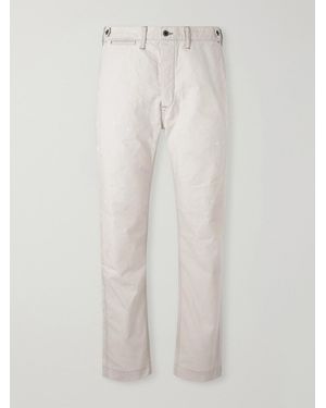 RRL Straight-Leg Paint-Splattered Cotton-Canvas Trousers - White