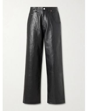Vetements Straight-leg Leather Trousers - Grey