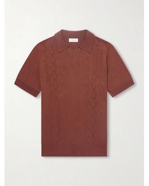 Piacenza 1733 Silk And Cotton-Blend Polo Shirt - Red