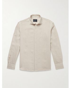 Thom Sweeney Slim-fit Cutaway-collar Linen Shirt - White