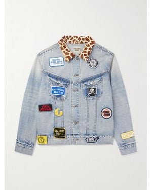 GALLERY DEPT. Headline Logo-Appliquéd Printed Denim Jacket - Blue