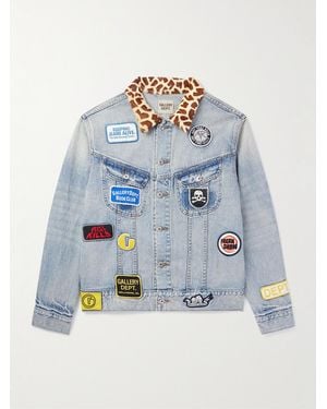 GALLERY DEPT. Headline Logo-Appliquéd Printed Denim Jacket - Blue