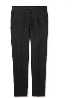 Rubinacci Mod Luca Slim-Fit Straight-Leg Linen Pants - Black