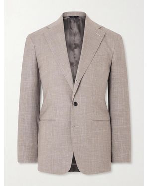 Saman Amel Slim-fit Basketweave Wool - Natural