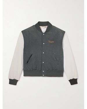 Visvim Varsity Era Embroidered Padded Cotton Down Jacket - Blue