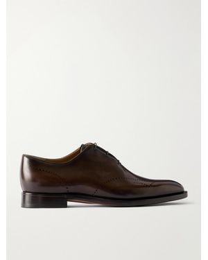 Berluti Alessandro Ajoure Leather Oxford Shoes - Braun