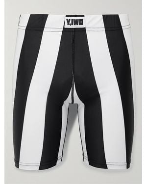 Y,IWO Striped Stretch-jersey Shorts - Black