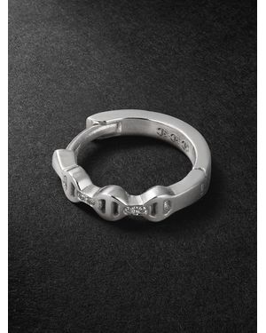 Hoorsenbuhs Einzelne Creole aus 18 Karat Weißgold mit Diamanten - Schwarz
