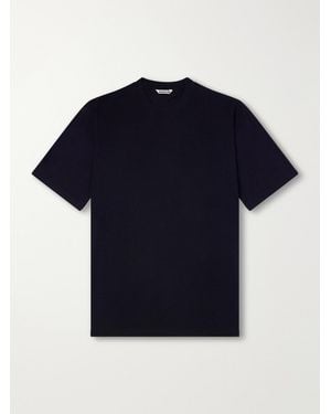 AURALEE Seamless Cotton-Jersey T-Shirt - Blue