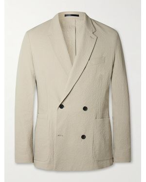 Paul Smith Double-Breasted Cotton-Blend Seersucker Blazer - Natural