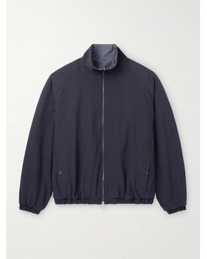 STÒFFA Reversible Wool-seersucker And Poplin Bomber Jacket - Blue