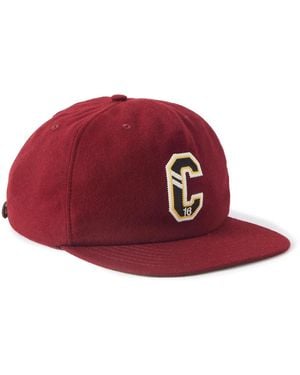 Celine Logo-Appliquéd Wool-Felt Baseball Cap - Red