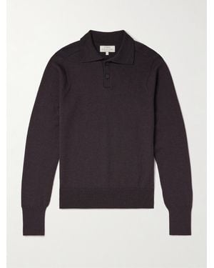 Studio Nicholson Merino Wool Polo Shirt - Blue