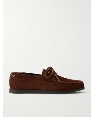 VINNY'S Boatman Suede Boat Shoes - Brown