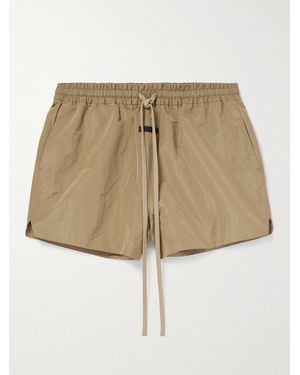 Fear Of God Logo-Appliquéd Crinkled-Shell Drawstring Shorts - Natural
