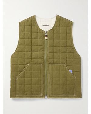 STORY mfg. Saturn Patchwork Organic Cotton Gilet - Green