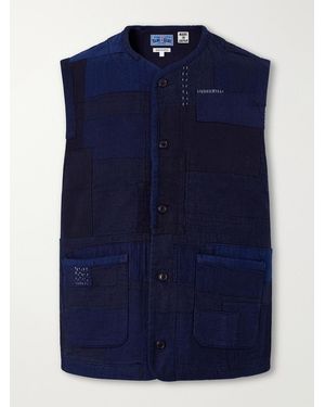 Blue Blue Japan Nenrin Patchwork Cotton-Canvas Vest - Blue